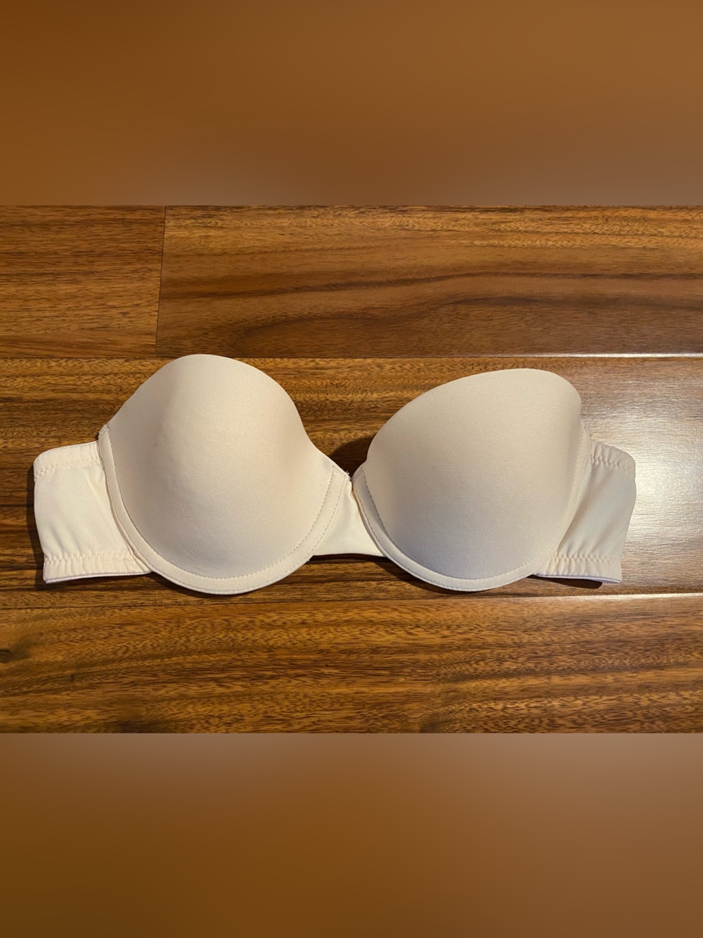 So Intimates 34A nude light pink strapless lightly padded bra